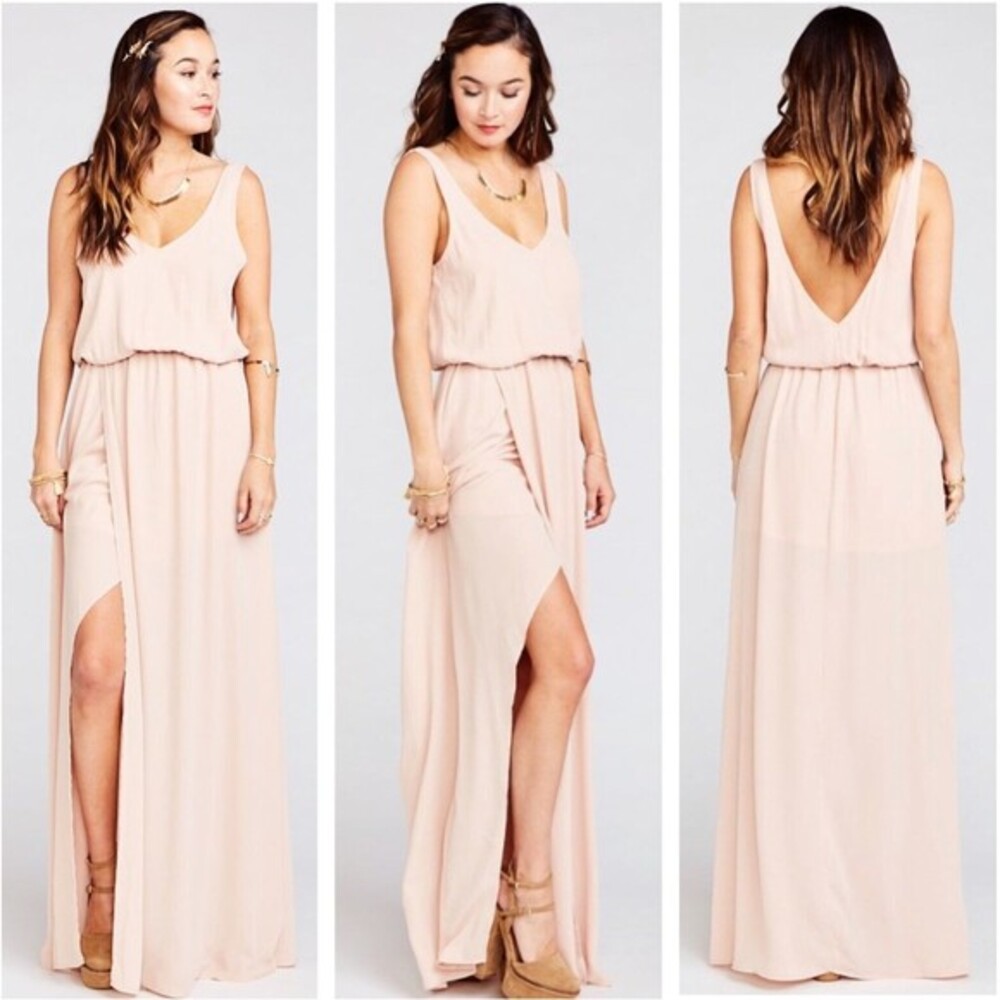 NWT! Show Me Your MuMu Kendall Dusty Blush Maxi Dress Size‎ XS Bridesmaid